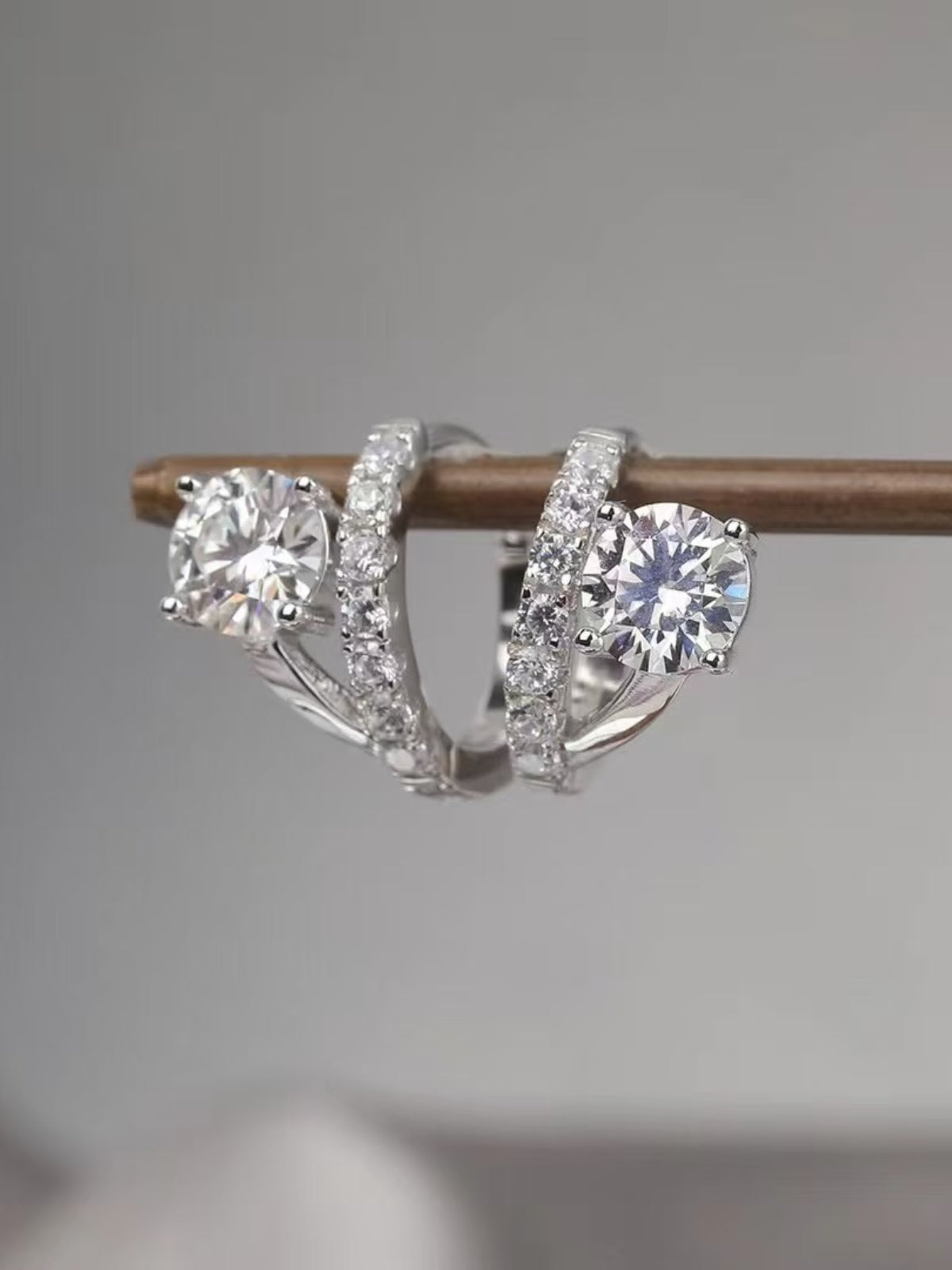 2 Carat Moissanite 925 Sterling Silver Earrings -Drazelle Store