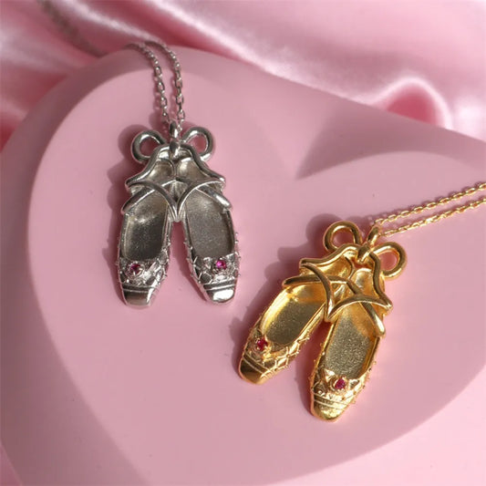 Copper Ballet Shoe Pendant Necklace - Drazelle Store