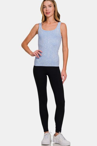 Zenana Ribbed Scoop Neck Tank - Drazelle Store