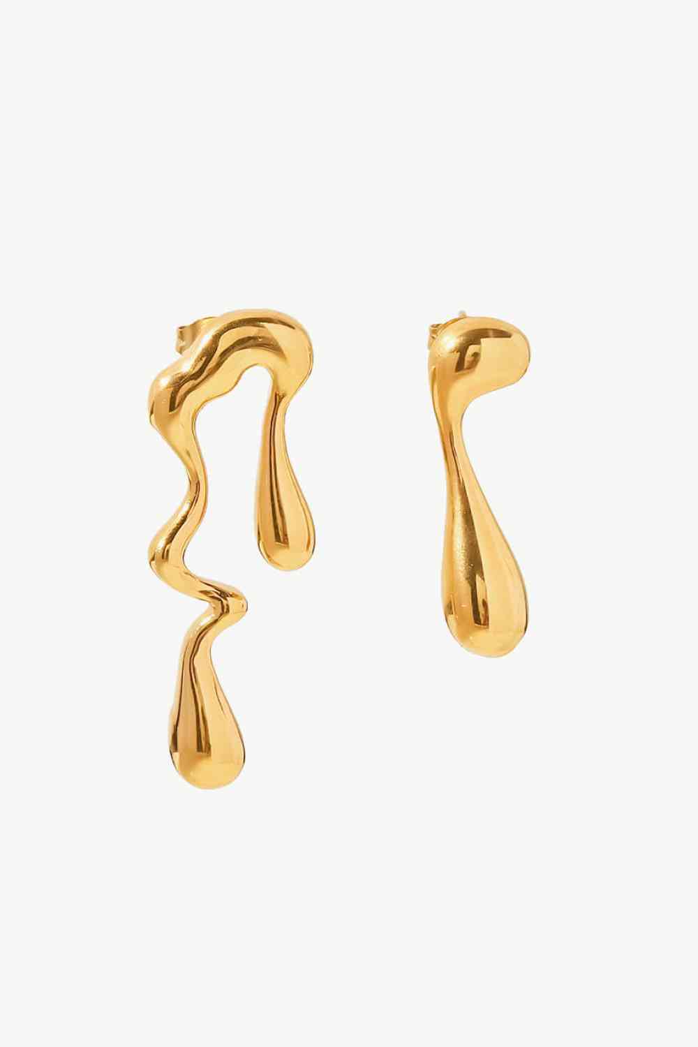 18K Gold Plated Geometric Mismatched Earrings - Drazelle Store