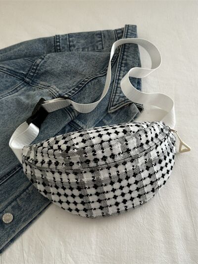 Plaid Wide Strap Crossbody Bag - Drazelle Store