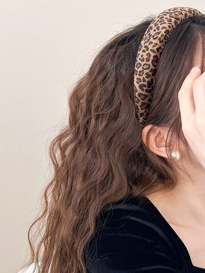 Leopard Polyester Wide Headband - Drazelle Store