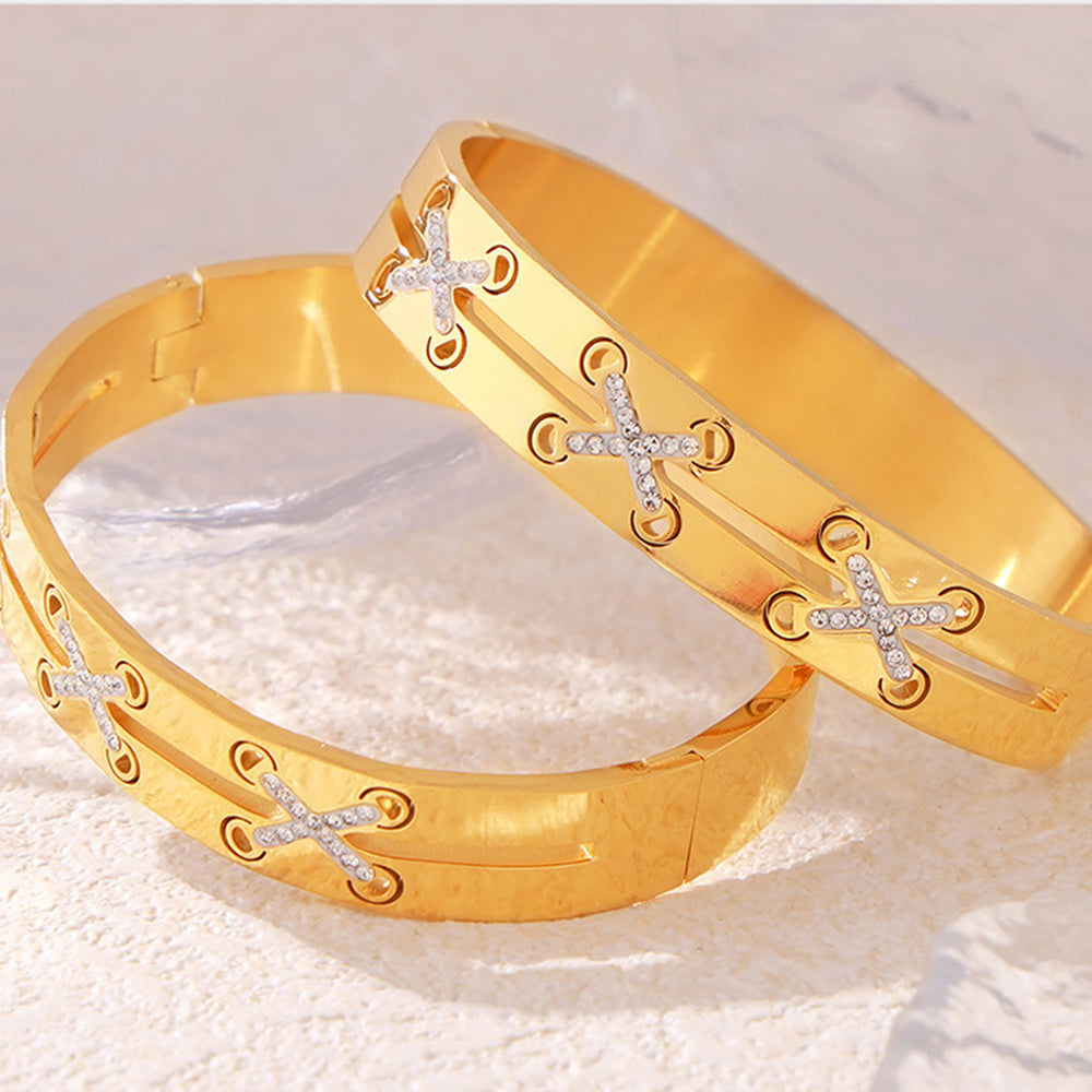 Gold-Plated Czech Diamond Bracelet - Drazelle Store