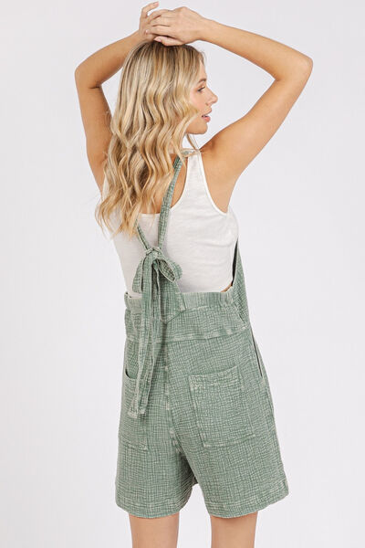 Mittoshop Textured Knotted Wide Strap Overalls - Drazelle Store