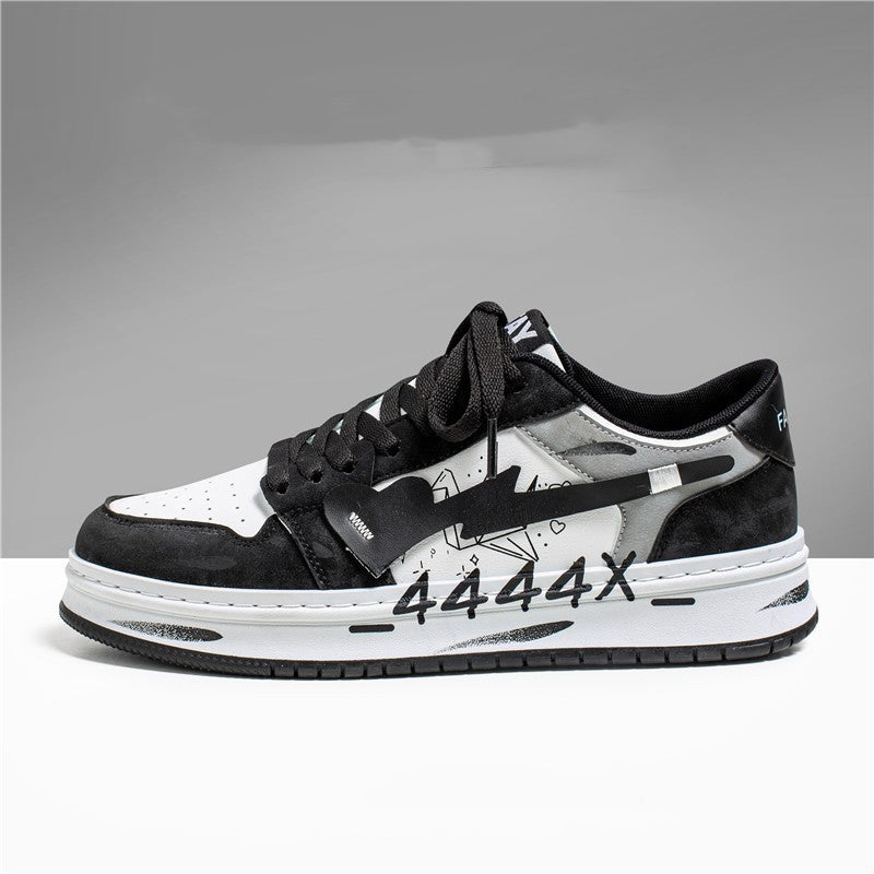 Distressed Graffiti Skateboard Sneakers  - Drazelle Store