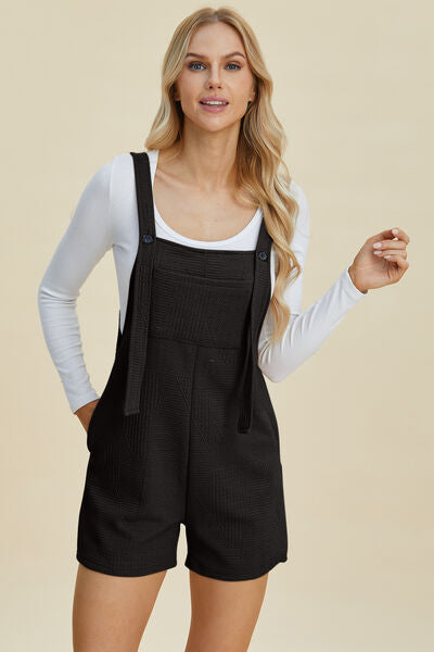 Double Take Full Size Texture Sleeveless Romper - Drazelle Store