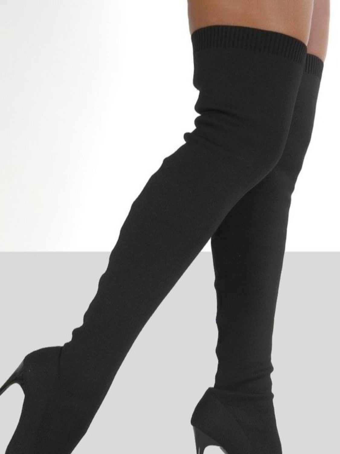 Point Toe Over Knee Stiletto Boots - Drazelle Store