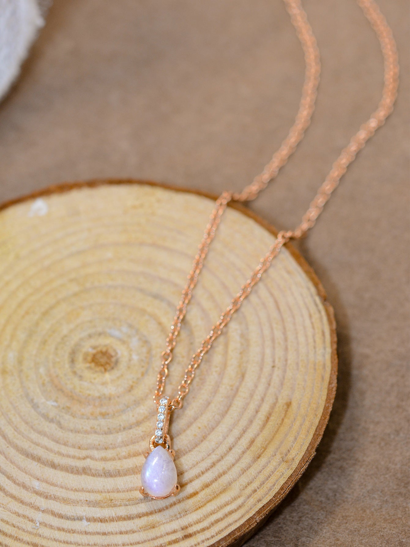 Moonstone Teardrop Pendant Necklace - Drazelle Store