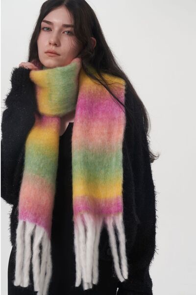 Fringe Gradient Thermal Scarf - Drazelle Store