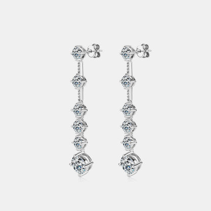 4 Carat Moissanite 925 Sterling Silver Earrings -Drazelle Store