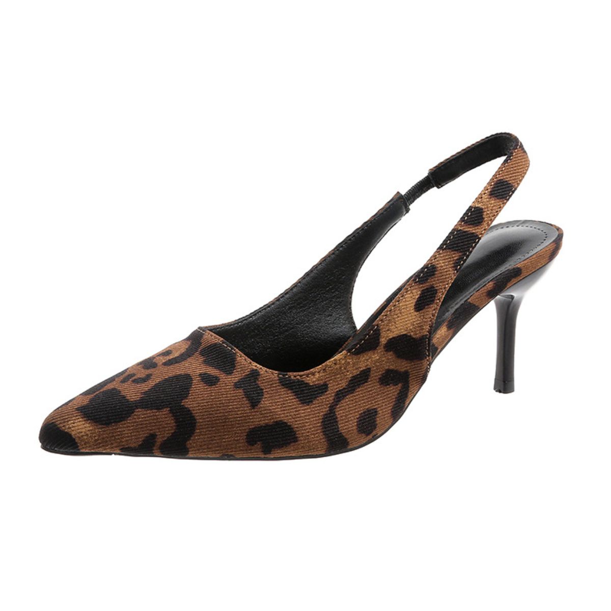 Leopard Point Toe Slingback Pumps - Drazelle Store