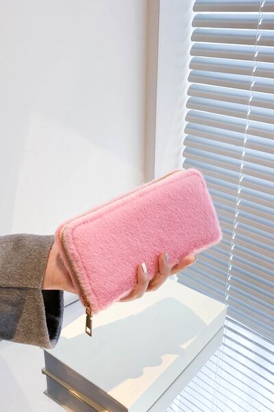 Solid Color Fluff Rectangle Wallet - Drazelle Store