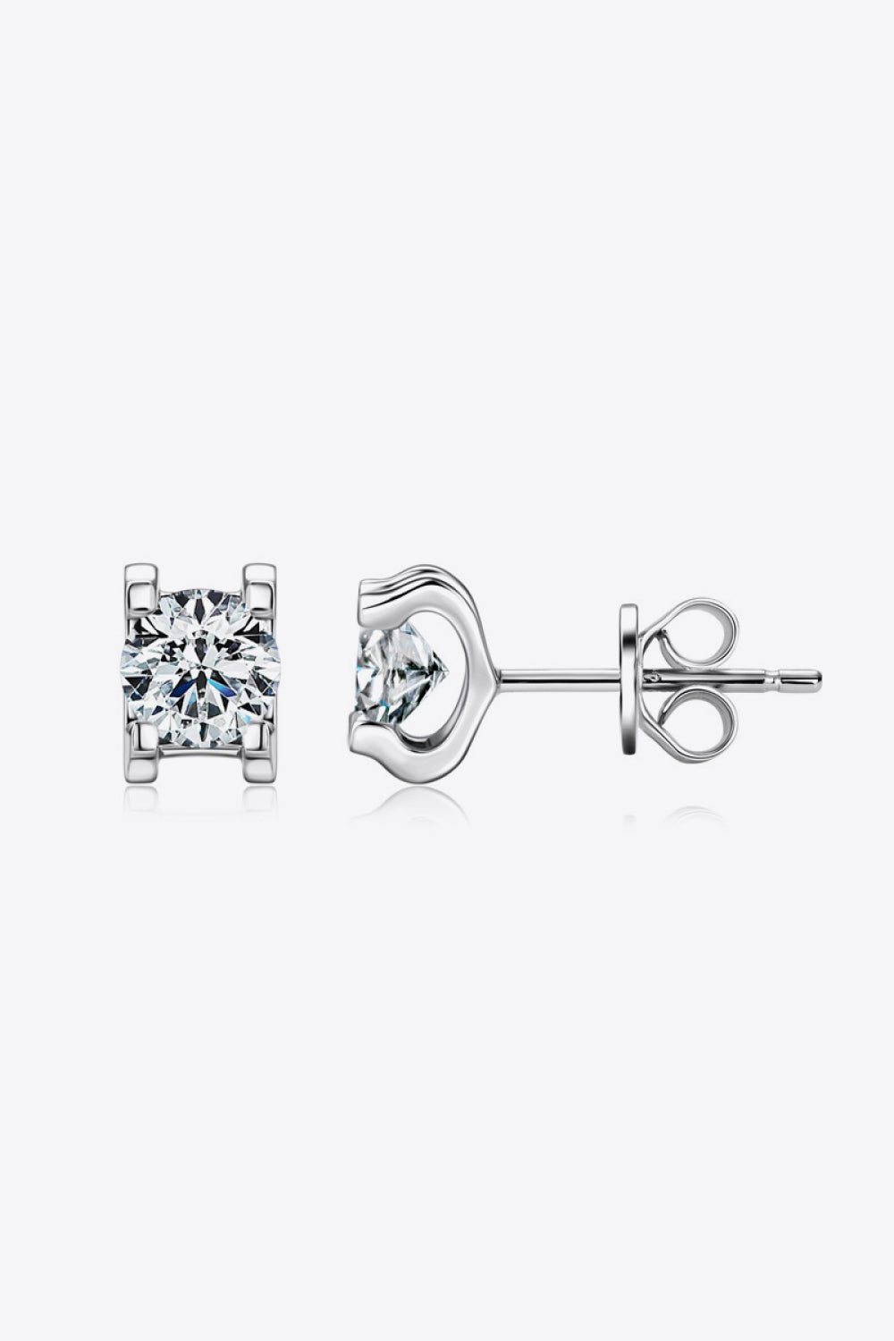 Moissanite 925 Sterling Silver Stud Earrings - Drazelle Store