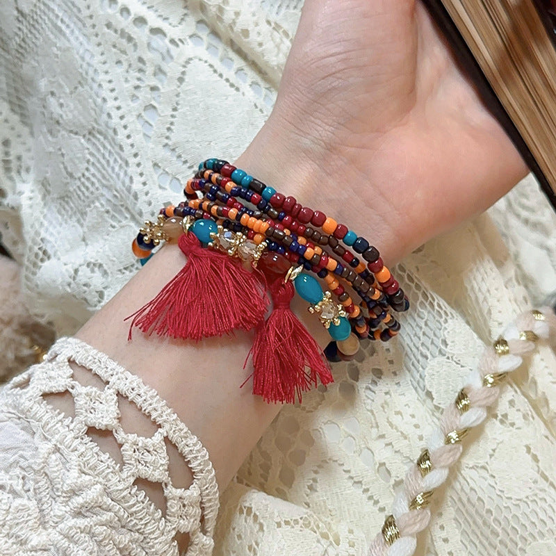 Tassel Rice Bead Bracelet - Drazelle Store