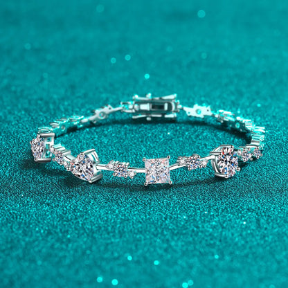 6.2 Carat Moissanite 925 Sterling Silver Bracelet - Drazelle Store