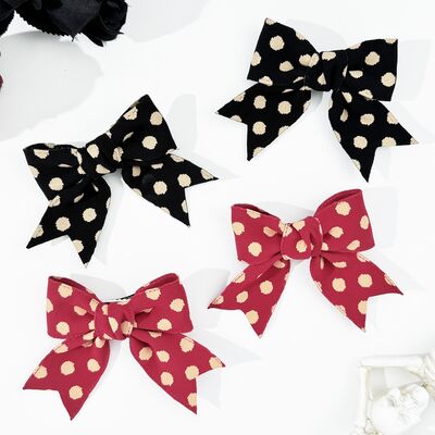 2-Piece Polka Dot Bow Hair Clip - Drazelle Store