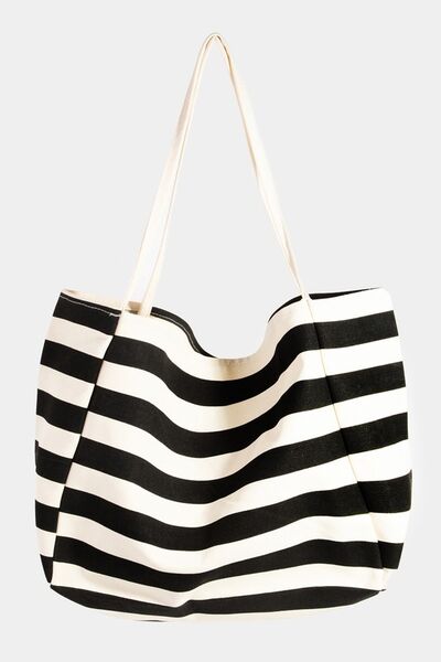 Fame Stripe Contrast Tote Bag - Drazelle Store