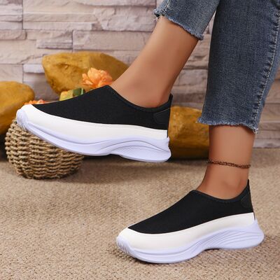 Mesh Contrast Flat Slip-Ons - Drazelle Store