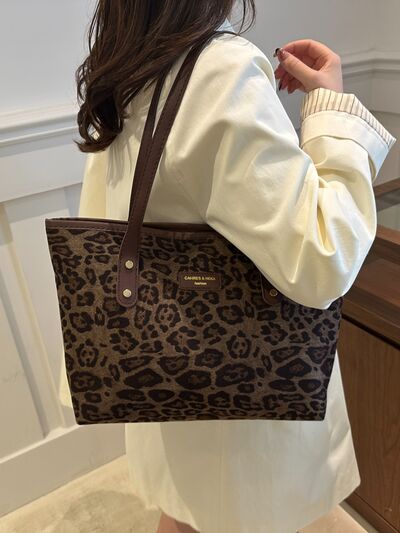 Leopard Polyester Tote Bag - Drazelle Store