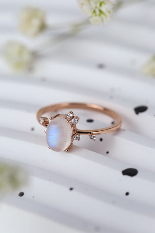 High Quality Natural Moonstone 925 Sterling Silver Ring - Drazelle Store