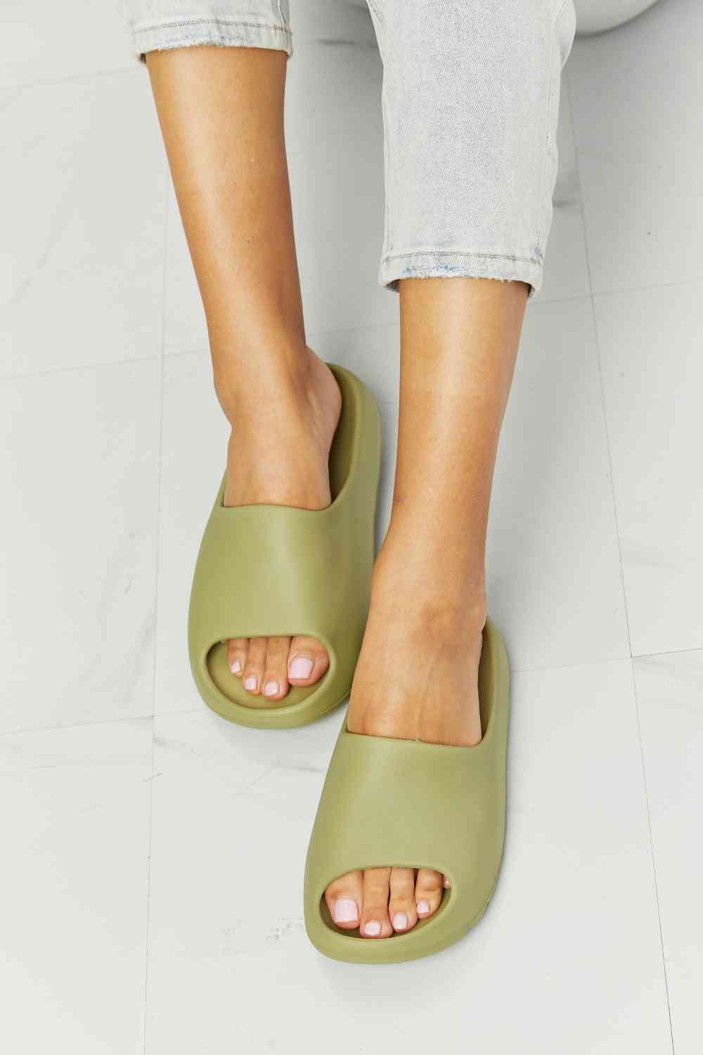 NOOK JOI In My Comfort Zone Slides in Green - Drazelle Store