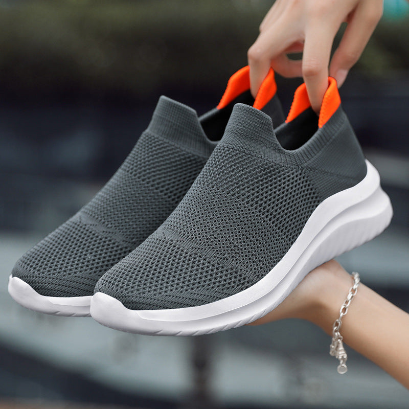 New Couple Flying Woven Socks Mouth Mesh Casual Sneakers For Women - Drazelle Store