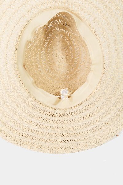 Fame Contrast Straw Braided Sun Hat - Drazelle Store