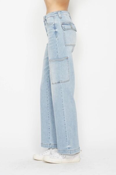 Judy Blue Full Size High Waist Straight Cargo Jeans - Drazelle Store