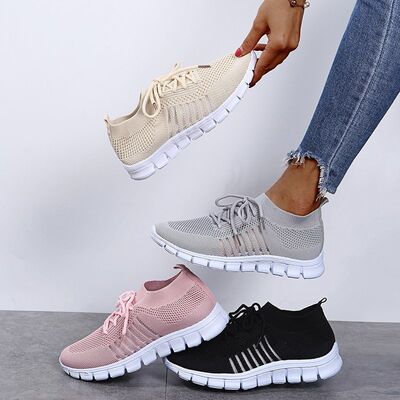 Breathable Mesh Lace Up Sneakers - Drazelle Store