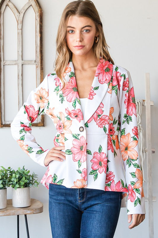 Heimish Multi Color Floral Blazers with Tunic - Drazelle Store