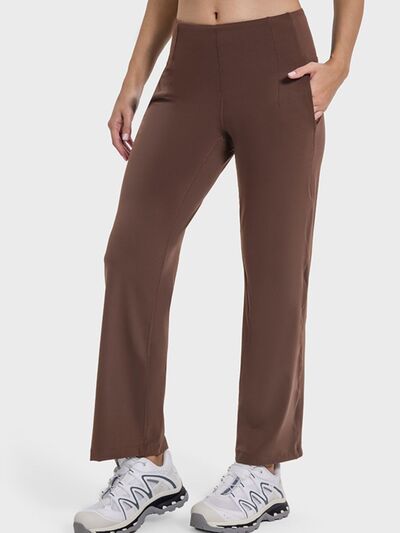 Millennia Pocketed High Waist Active Pants - Drazelle Store