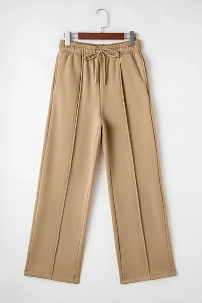 Drawstring Wide Leg Pants with Pockets - Drazelle Store