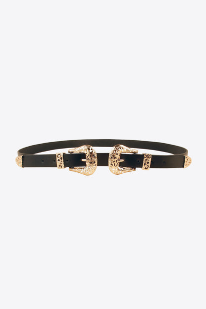 Double Buckle PU Leather Belt - Drazelle Store