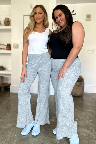 FAM-FAM Ribbed High Waist Flare Pants - Drazelle Store