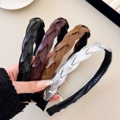 PU Leather Braided Hair Headband - Drazelle Store