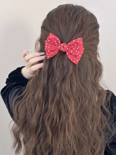 2-Piece Polka Dot Bow Hair Clip - Drazelle Store