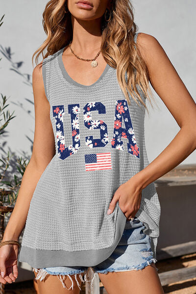 USA Scoop Neck Tank - Drazelle Store