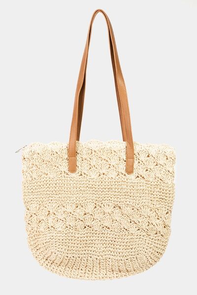 Fame Straw Braided Tote Bag - Drazelle Store