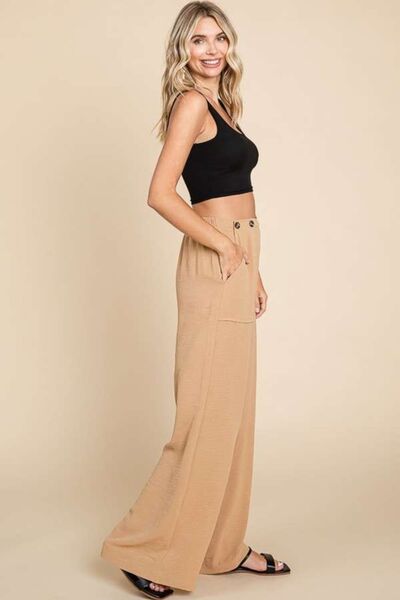 Culture Code Full Size High Waist Wide Leg Cargo Pants - Drazelle Store