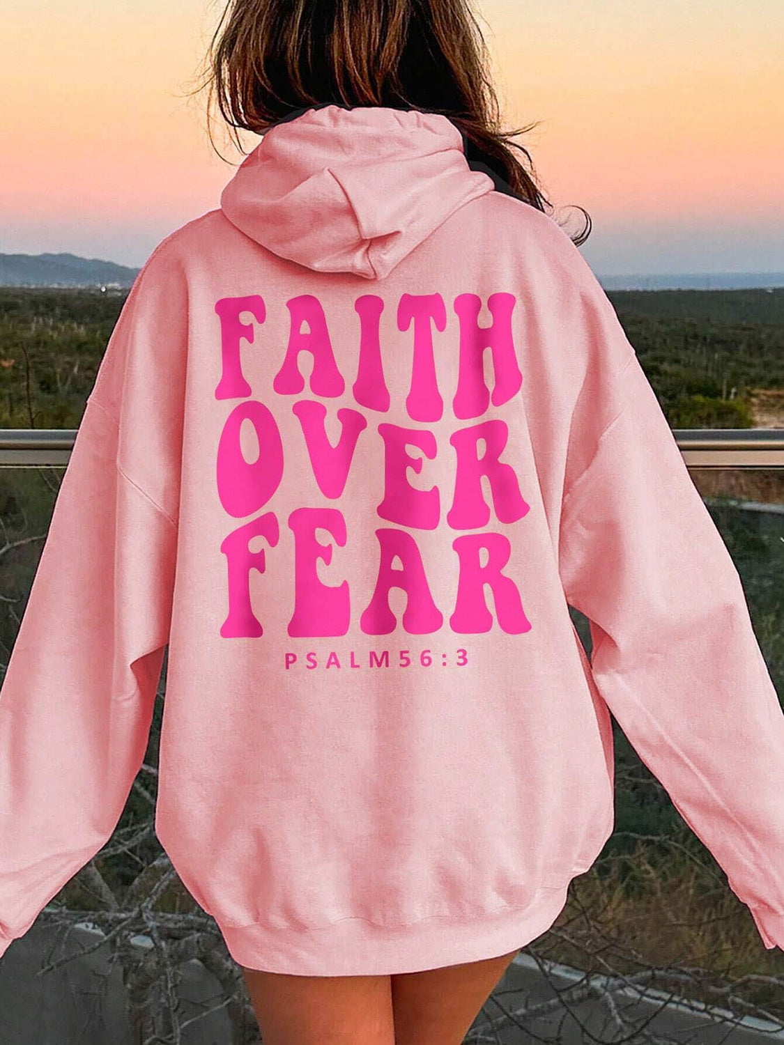 FAITH OVER FEAR Dropped Shoulder Hoodie - Drazelle Store