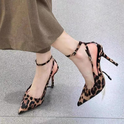 Leopard Point Toe Stiletto Pumps- Drazelle Store