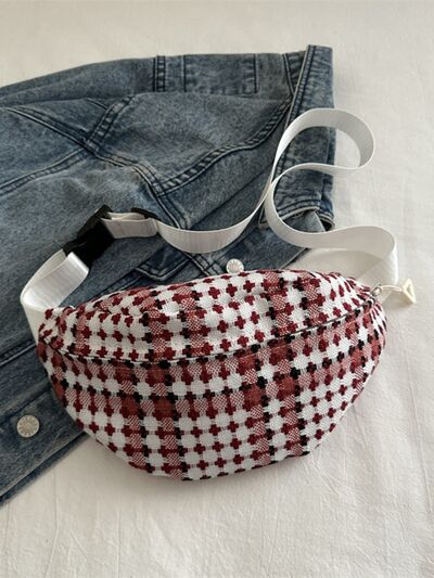 Plaid Wide Strap Crossbody Bag - Drazelle Store