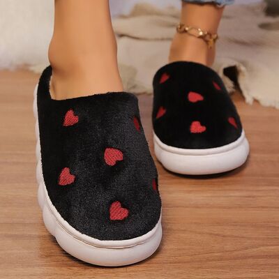 Heart Round Toe Flat Slippers - Drazelle Store