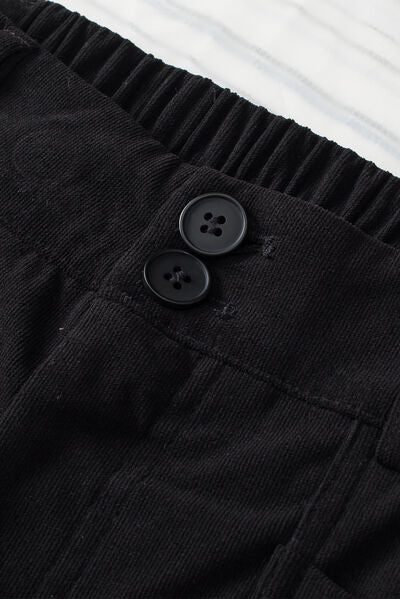 Half Elastic Waist Straight Pants - Drazelle Store