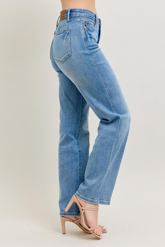 Judy Blue Vintage Wash Straight Jeans - Drazelle Store