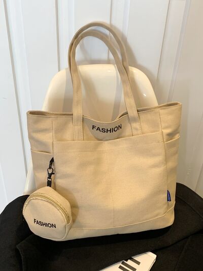 Canvas Aesthetic Tote Bag with Pouch - Drazelle Store