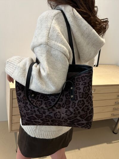 Leopard Polyester Tote Bag - Drazelle Store