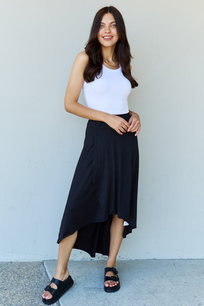 Ninexis First Choice High Waisted Flare Maxi Skirt in Black - Drazelle Store