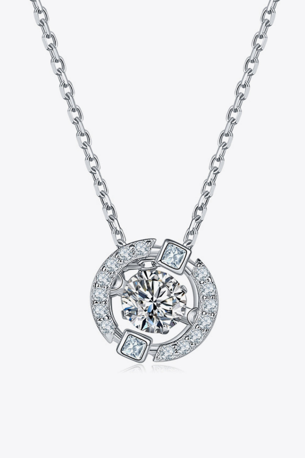 Moissanite Pendant Chain-Link Necklace - Drazelle Store