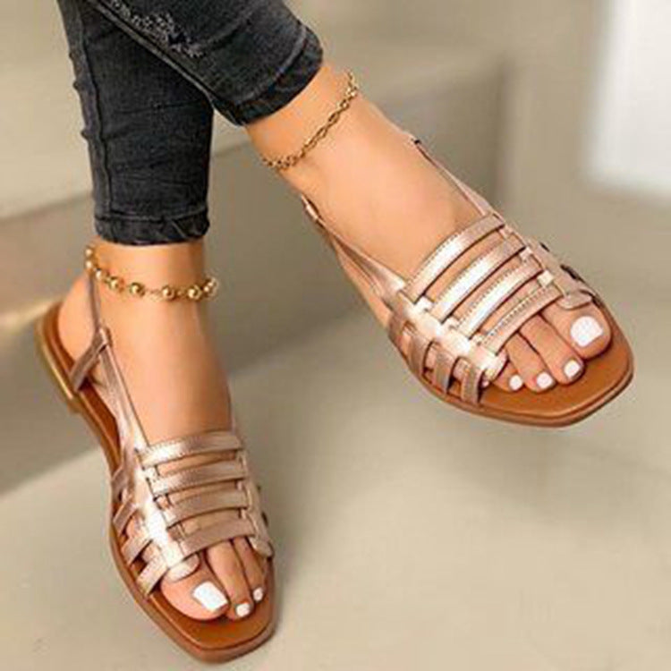 Flat round toe sandals - Drazelle Store